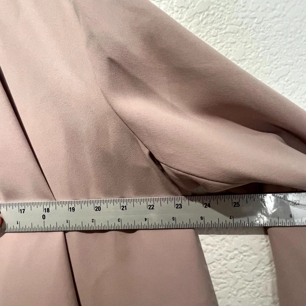 Express‎ Blazer Jacket Womens XL Pink Drape Open Front Formal Oxford Business - Picture 8 of 12